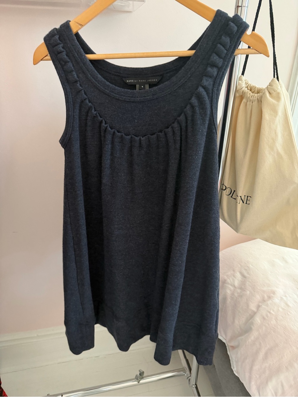 Marc by Marc Jacobs Navy Sleeveless wool baby doll dress